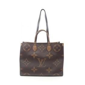 Louis Vuitton On the Go GM Shoulder Bag in Coated Canvas and Leather with Monogram Giant Reverse