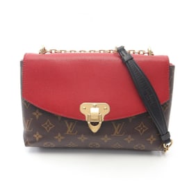 Louis Vuitton Saint-Placide Shoulder Bag, Coated Canvas and Leather, Monogram, Women's, Brown Red,
