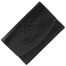 Chanel Coco Mark Black Lambskin Bifold Wallet for Women
