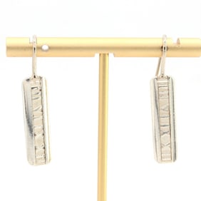Tiffany & Co. Atlas Bar Earrings, Sterling Silver (925), American Hook, Women's, TIFFANY CO