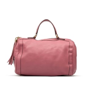 Gucci Soho Interlocking G Mini Boston Bag, Handbag 282302, Pink Leather, Women's, GUCCI