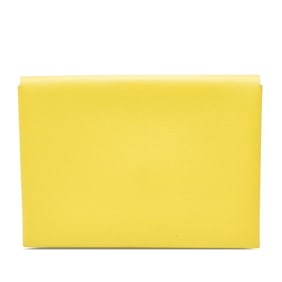 Hermès Calvi GM Clutch Bag Yellow Epsom Leather Women's HERMES