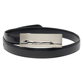Cartier Panthere Belt in Black and Silver Leather Metal for Men