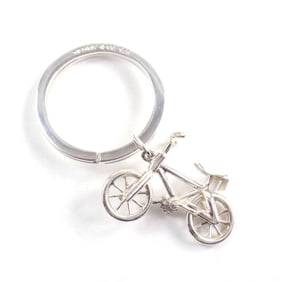 TIFFANY & Co. Rare Model Tiffany SV925 Bicycle Key Ring, Silver, with Box and Dust Bag, Weight