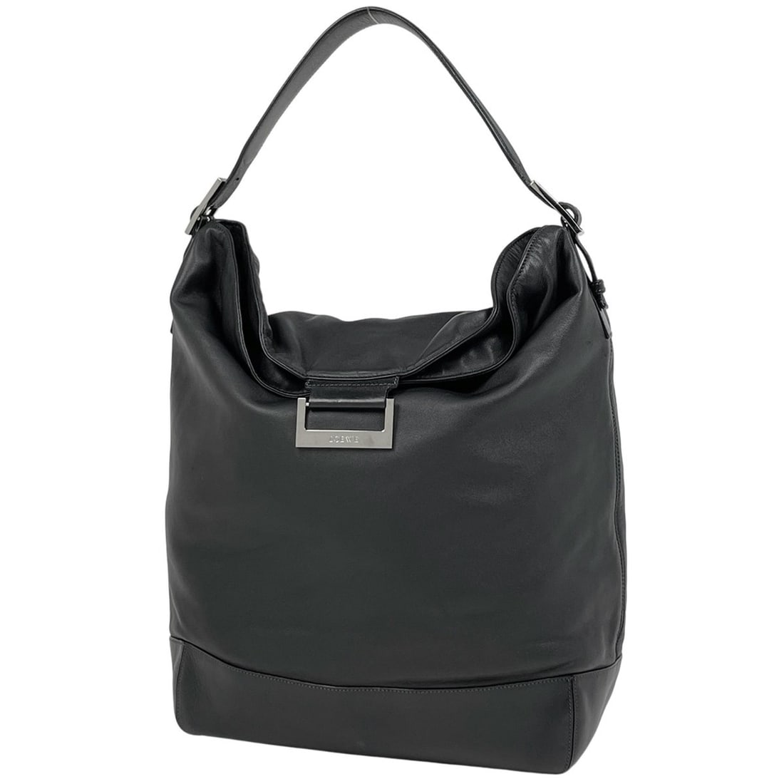 LOEWE logo shoulder bag, one-shoulder, leather, black, women's (1 of 9)