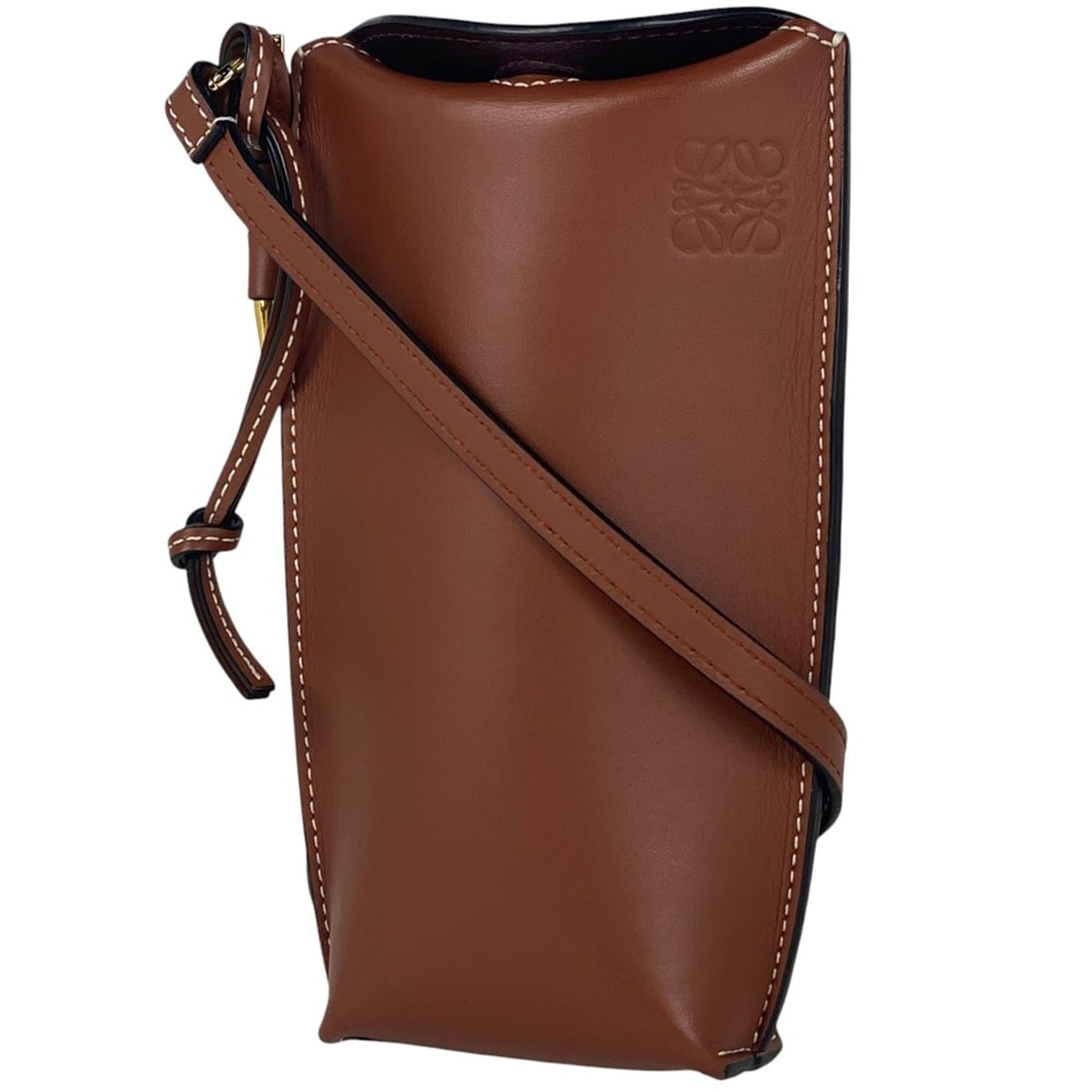 LOEWE Anagram Shoulder Bag with Smartphone Case, Brown Leather, Women's: --- Catalog ---Category: SizeSize (HxWxD): 20cm x 8cm x 3.5cm / 7.87'' x 3.14'' x 1.37''Category: DesignType: Shoulder bagColor: BrownGender: WomenMaterial: Leather Category: GeneralBrand: Loewe---