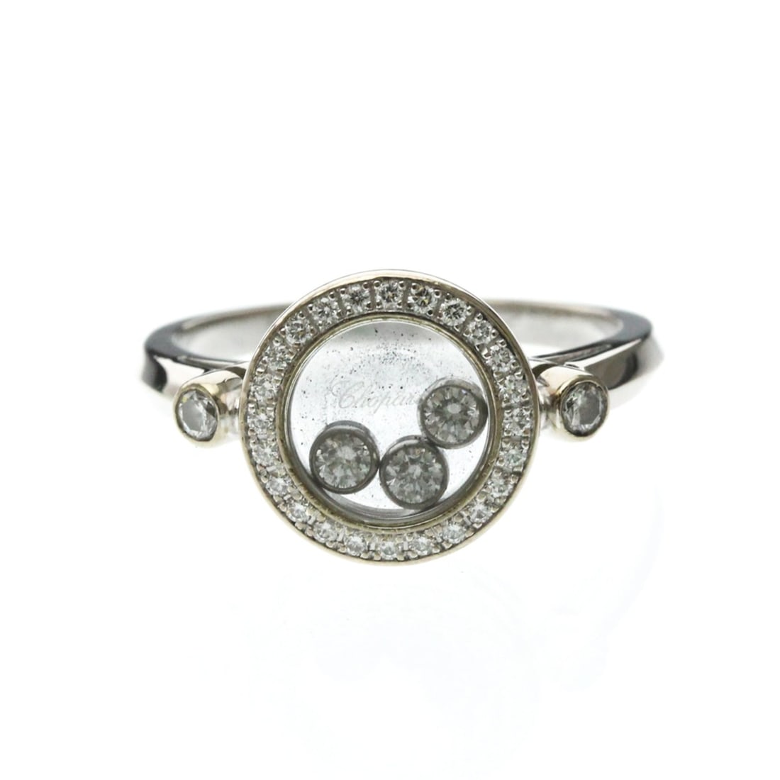 Chopard Happy Diamonds Ring 82/3957 White Gold (18K) Fashion Diamond Band Ring Silver (1 of 14)