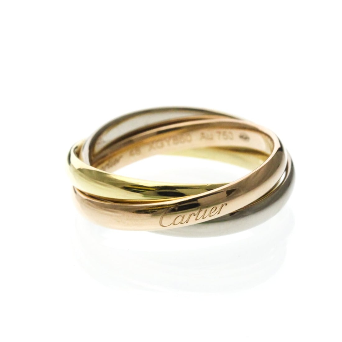 Cartier Trinity Yellow Gold (18K),Pink Gold (18K),White Gold (18K) Fashion No Stone Band Ring Gold (1 of 12)