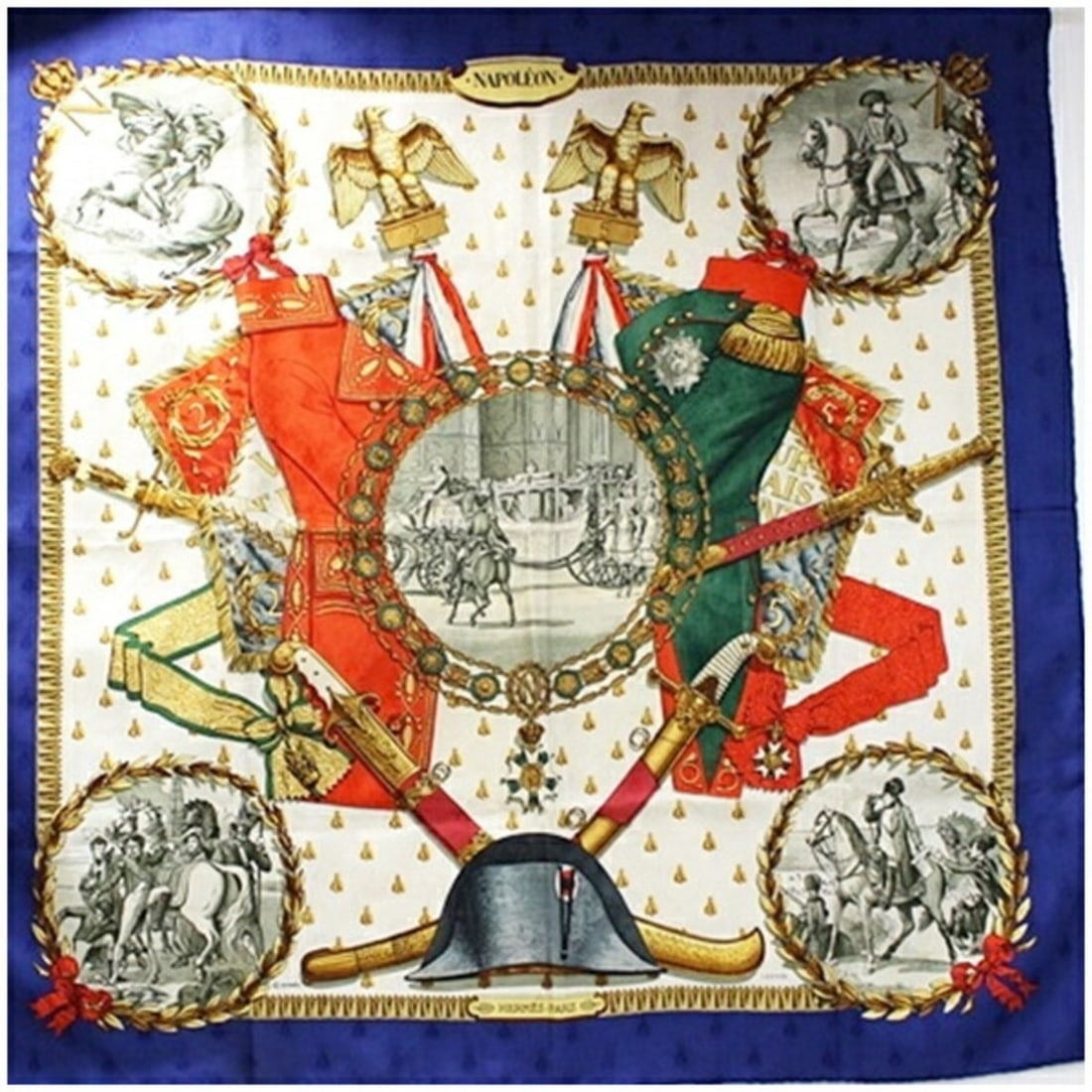 Hermes scarf/muffler NAPOLEON Napoleon navy/multicolor HERMES women's (1 of 12)