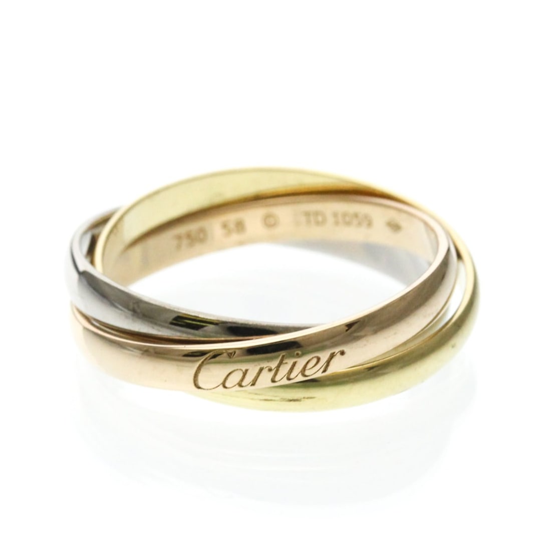 Cartier Trinity Yellow Gold (18K),Pink Gold (18K),White Gold (18K) Fashion No Stone Band Ring Gold (1 of 10)
