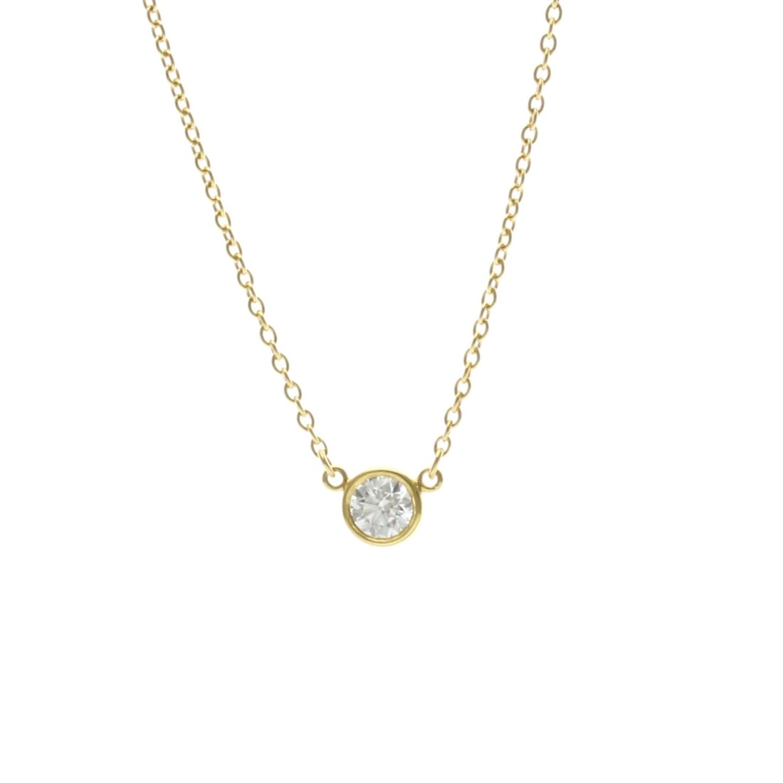 Tiffany Diamonds By The Yard Yellow Gold (18K) Diamond Men,Women Fashion Pendant Necklace Carat/0.2 (1 of 17)