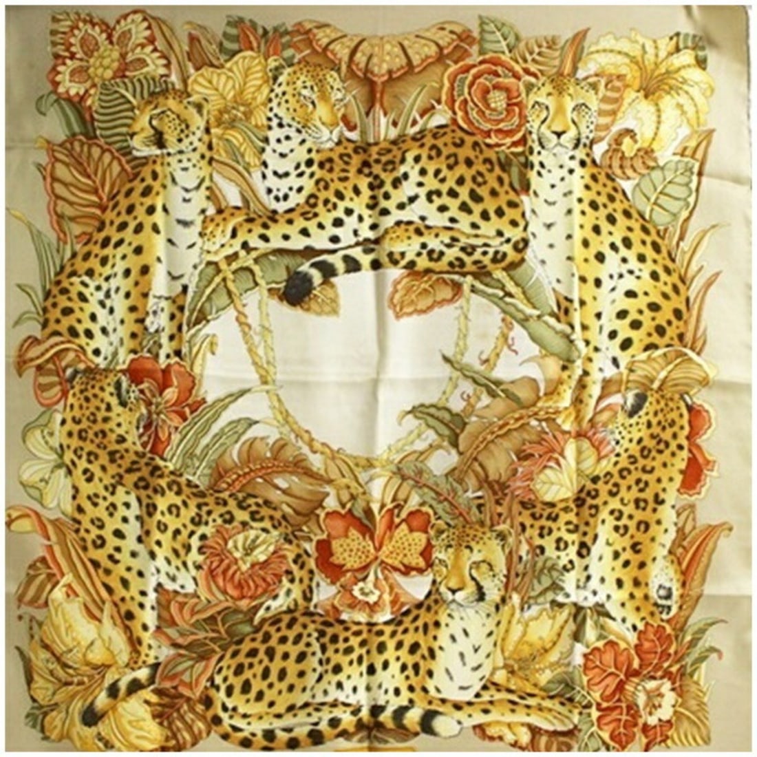 Salvatore Ferragamo Women's Scarf/Muffler in Beige and Cream with Animal Print (1 of 11)