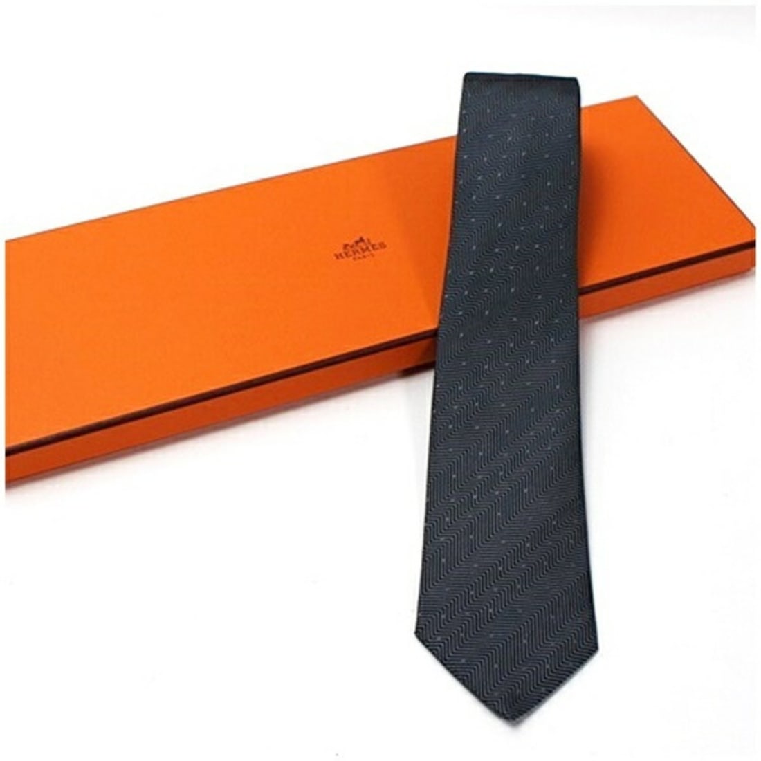 Hermes Hermès Men's Silk Tie, Striped, Unused, 339392T (1 of 10)