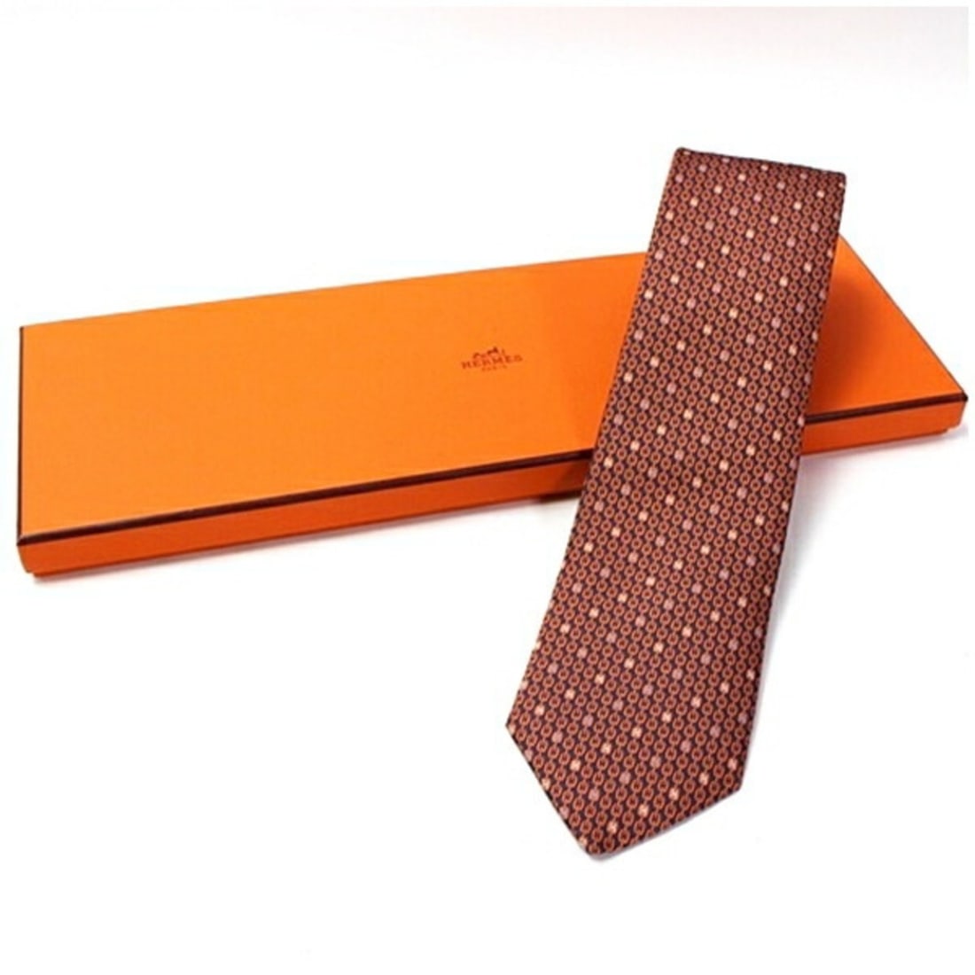 Hermès Men's Silk Tie, Slim Fit, Unused, HERMES 656195T (1 of 11)
