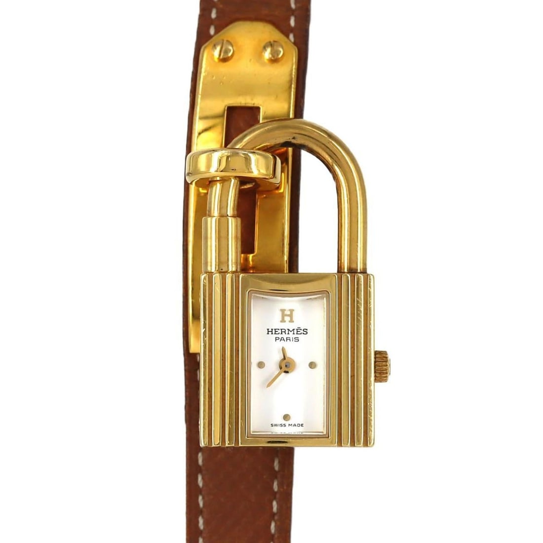 Hermès Kelly GP Quartz Watch: --- Catalog ---Category: SizeCase Diameter: 20mm / 0.79''Category: DesignType: WristwatchGender: WomenColor (Dial): WhiteMaterial (Case): Gold platedCategory: GeneralBrand: HermesCategory: MovementMov
