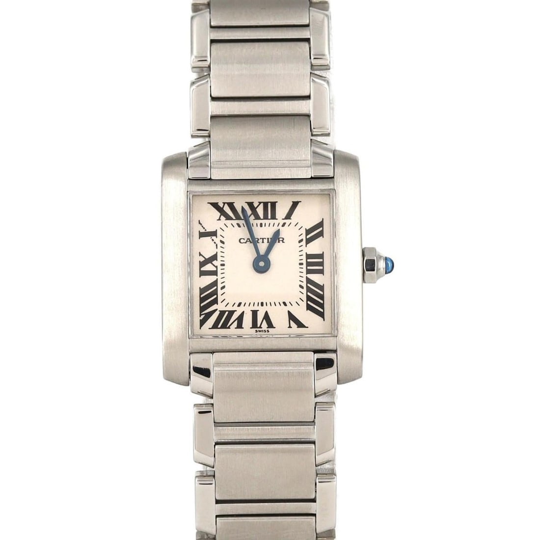 Cartier Tank Française SM W51008Q3 Stainless Steel Quartz Watch: --- Catalog ---Category: SizeCase Diameter: 20mm / 0.79''Category: DesignType: WristwatchGender: WomenColor (Dial): SilverMaterial (Band): Stainless steelMaterial (Case): Stainless steelCategory: Gene
