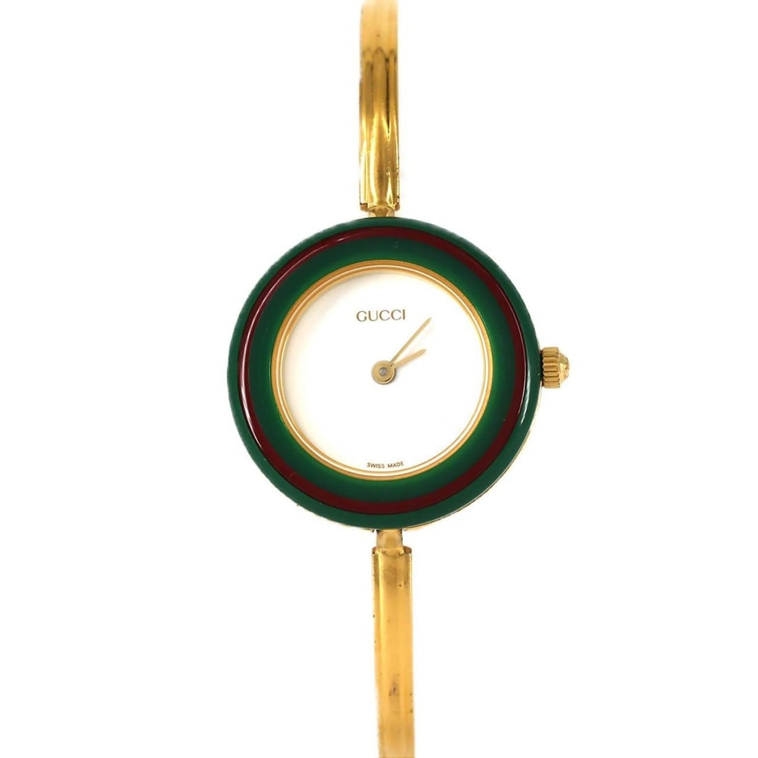 Gucci Changering GP M size 11 12.2 watch quartz: --- Catalog ---Category: SizeWrist Size: 16cm / 6.29''Case Diameter: 26mm / 1.02''Category: DesignType: WristwatchGender: WomenColor (Dial): WhiteMaterial (Band): Gold platedMaterial (Case): Gold plat