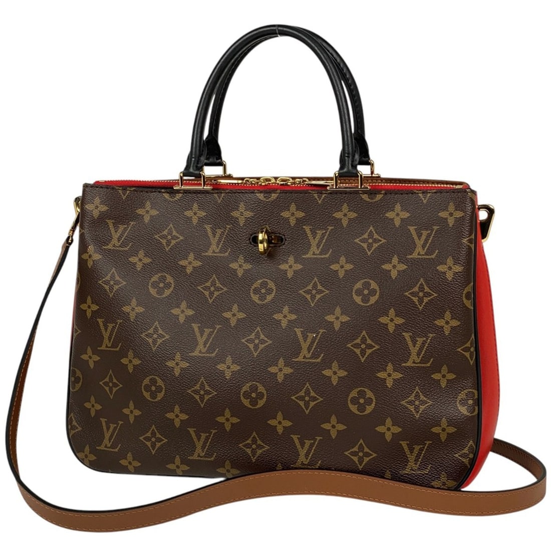 Louis Vuitton Mille-feuille 2-Way Shoulder Bag/Handbag Monogram Brown/Red M44254 Women's: --- Catalog ---Category: SizeSize (HxWxD): 22cm x 31cm x 10cm / 8.66'' x 12.2'' x 3.93''Category: DesignType: Handbag, Shoulder bagColor: Brown, Red colorGender: WomenMaterial: Monogram Category: Gene