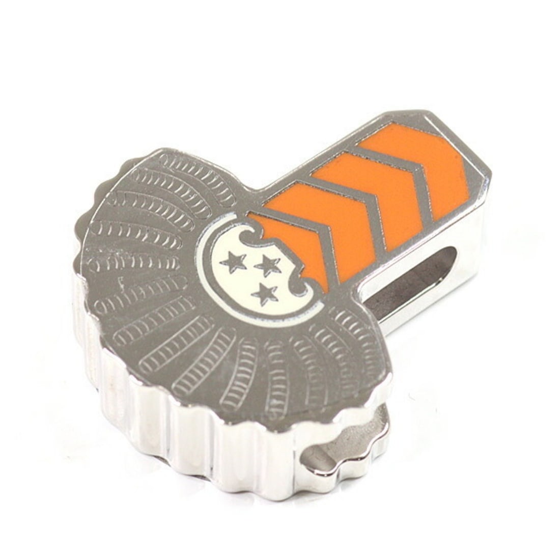 HERMES Scarf Ring Epaulette Metal Twilly Gaviroche Epaulet Silver/Orange/White: --- Catalog ---Category: DesignType: Scarf ringColor: Orange, Silver, WhiteGender: Women,MenMaterial: Metal Category: GeneralBrand: HermesCountry of Origin: ItalyCategory: Physical PropertiesSize (HxW