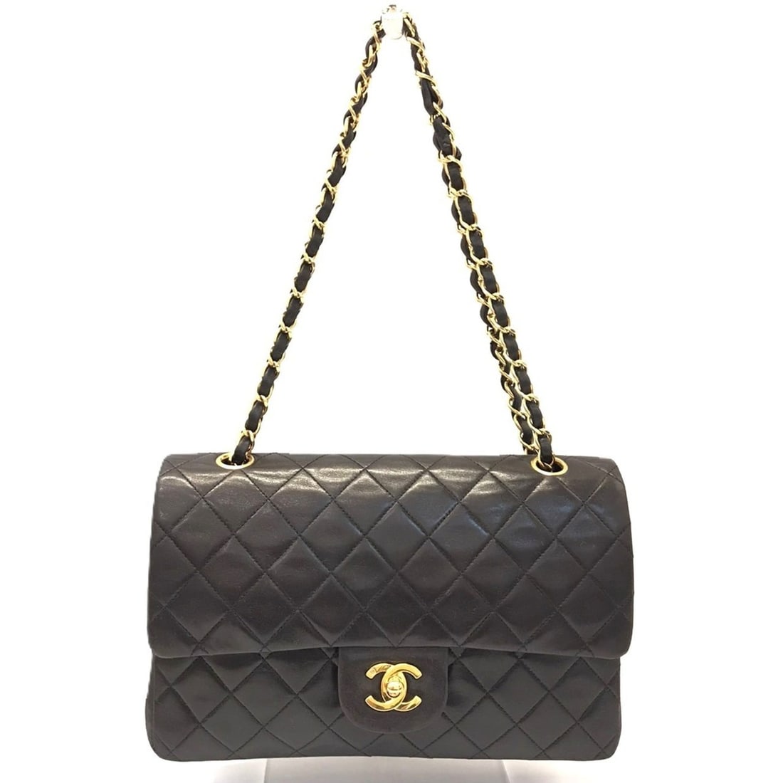 CHANEL Matelasse 25 Black Lambskin Bag with Cross Stitch and Coco Mark, No. 3, A01112 (1 of 17)