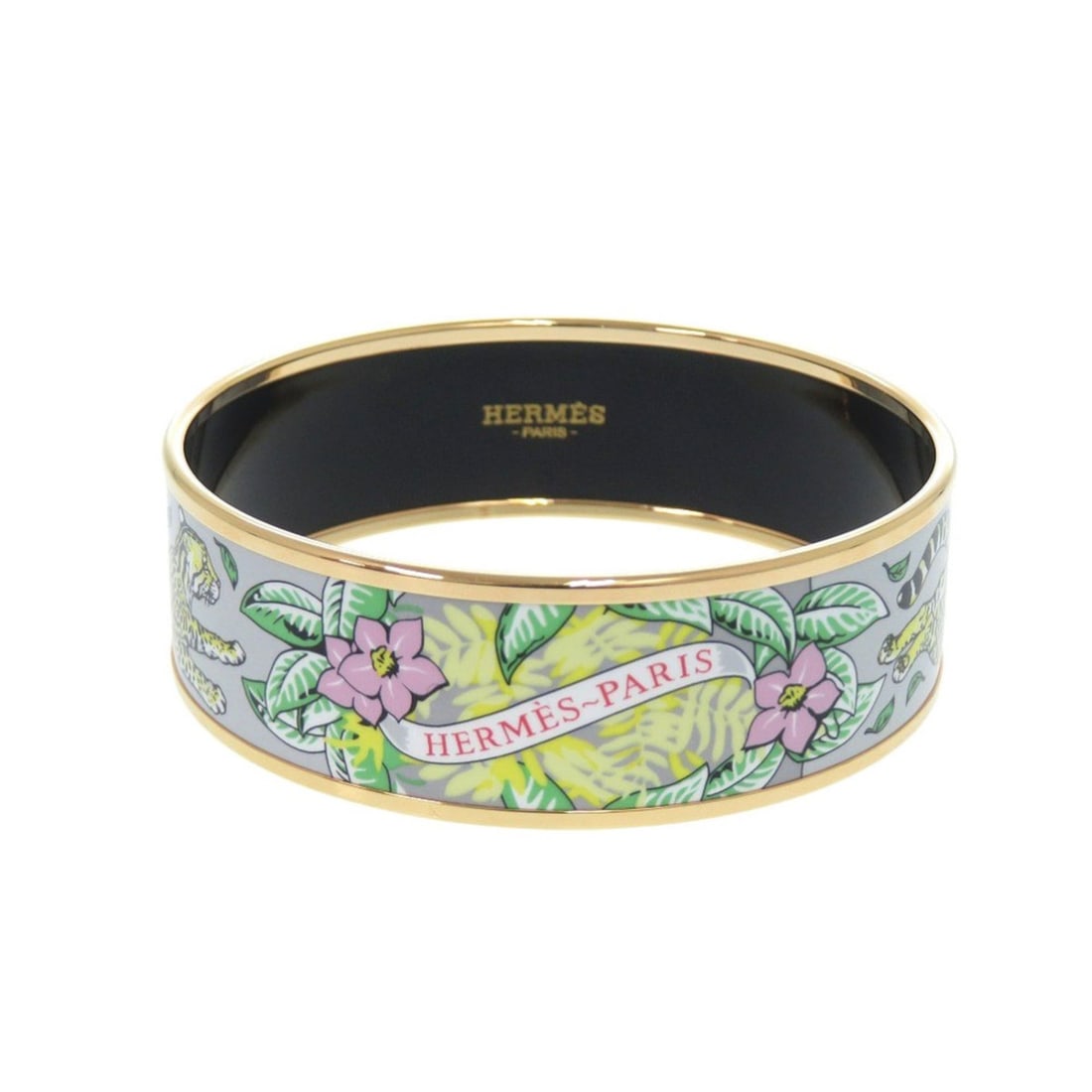 Like new Hermes enamel GM Patte de Vreurs metal blue gold bangle 1043 (1 of 10)