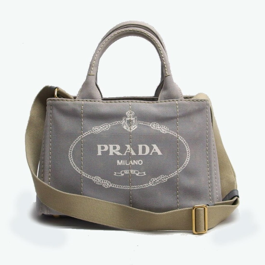 Prada Canapa Tote Bag Light Gray (1 of 11)