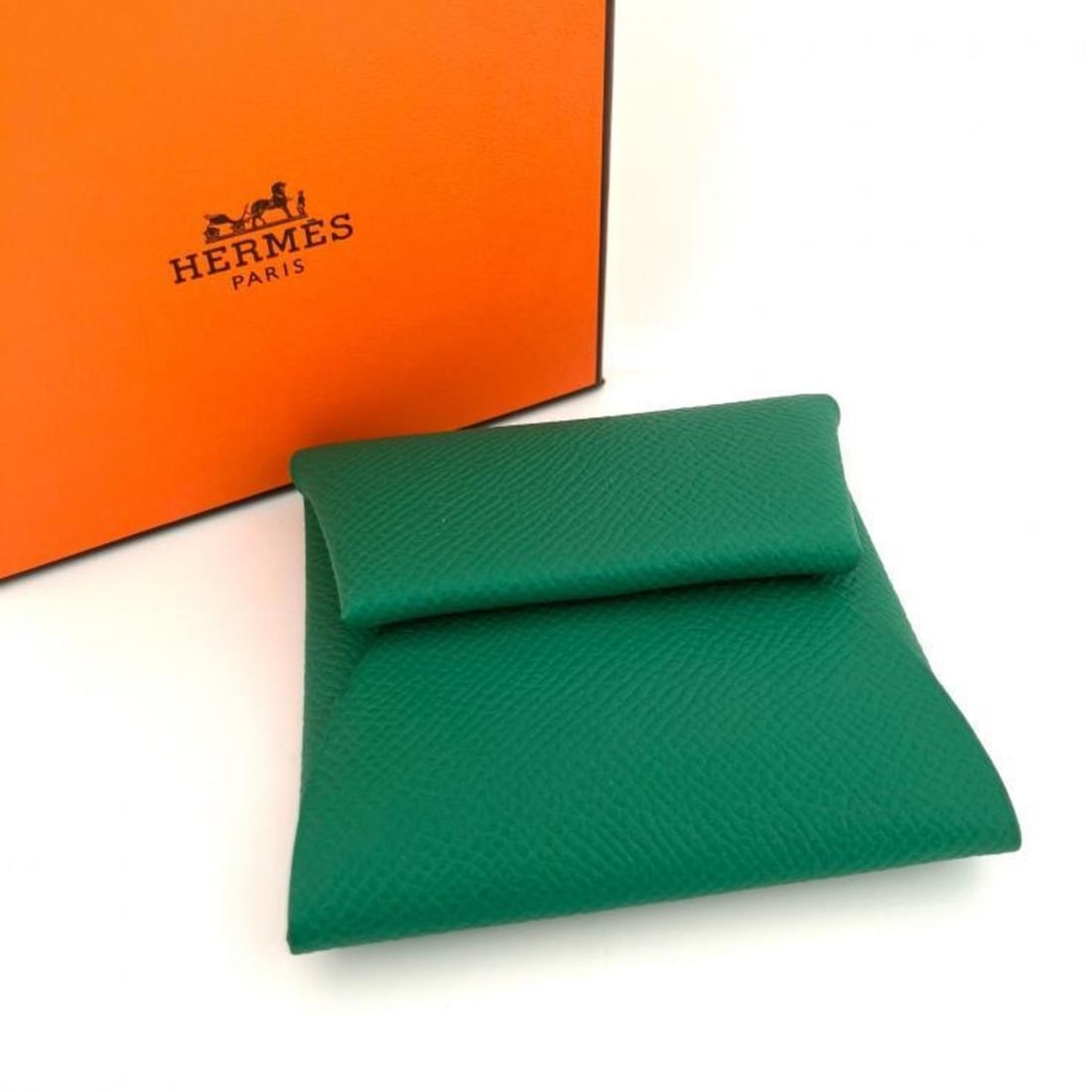Hermes Hermès Bastia Verso Epsom Vertigo Jaune Myrto B Stamp Wallet/Coin Case (1 of 17)
