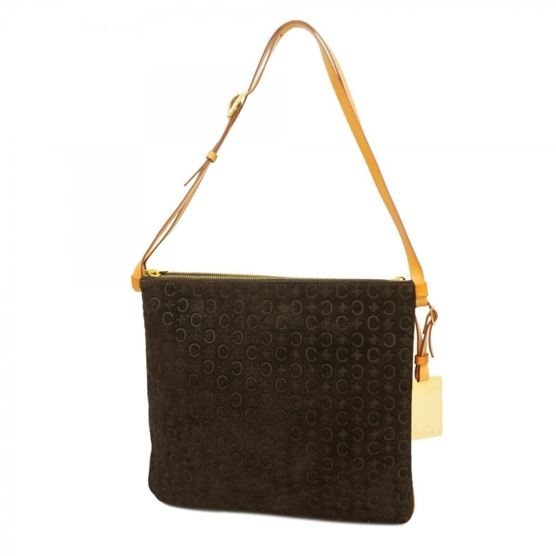 Celine Shoulder Bag C Macadam Suede Brown Women's (1 of 14)