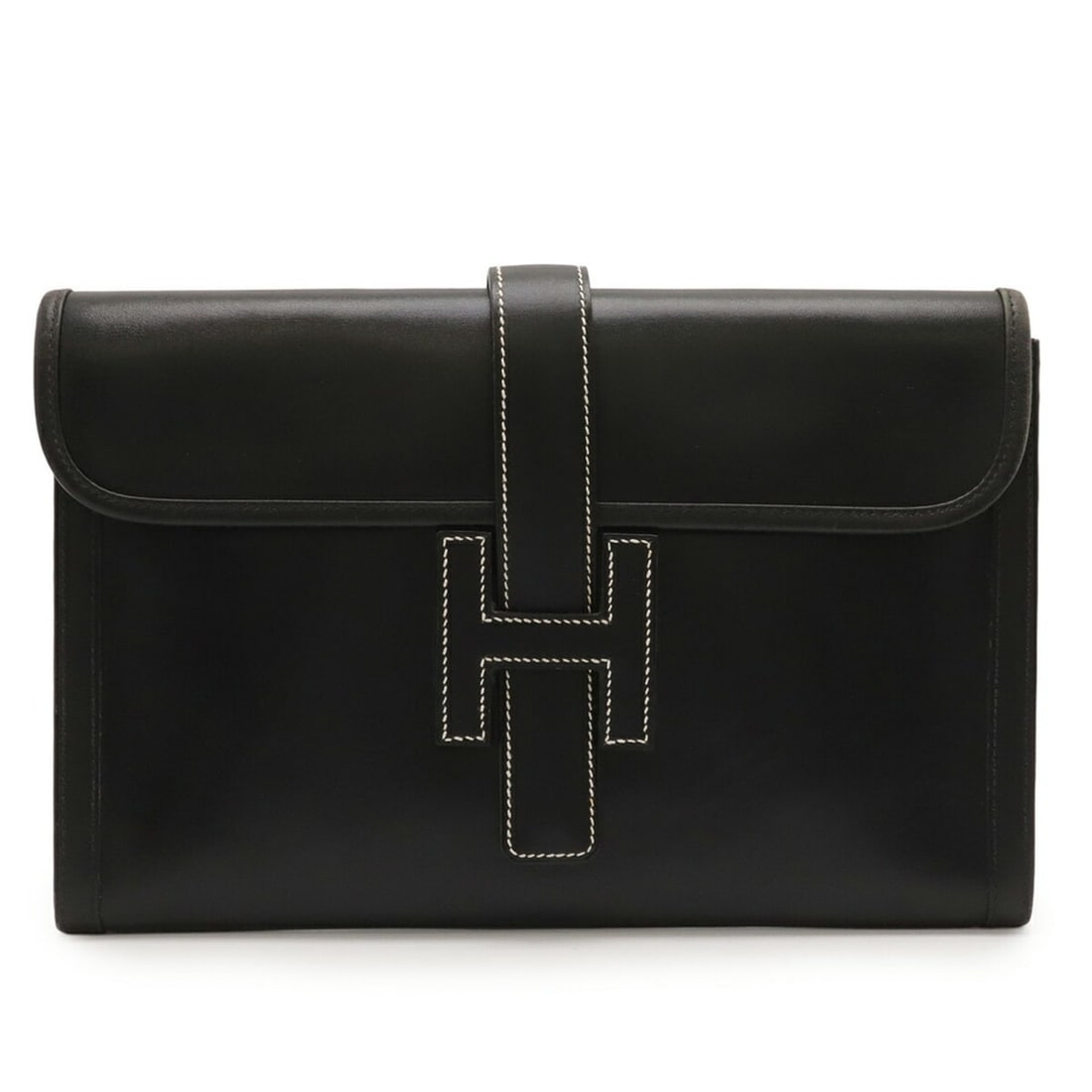 HERMES Jige PM Second Bag/Clutch Bag in Black Leather (1 of 15)