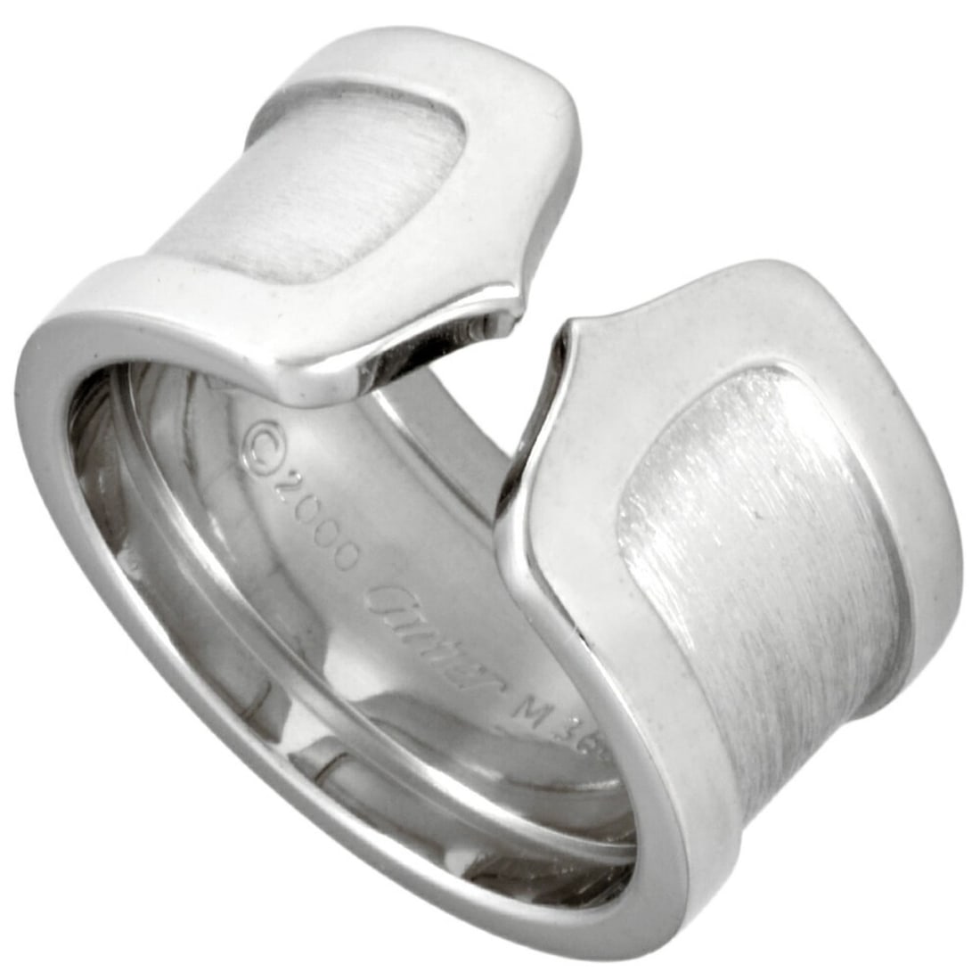 Cartier C2 Ring #50 18KWG 11.2g 2C White Gold Women's (1 of 14)