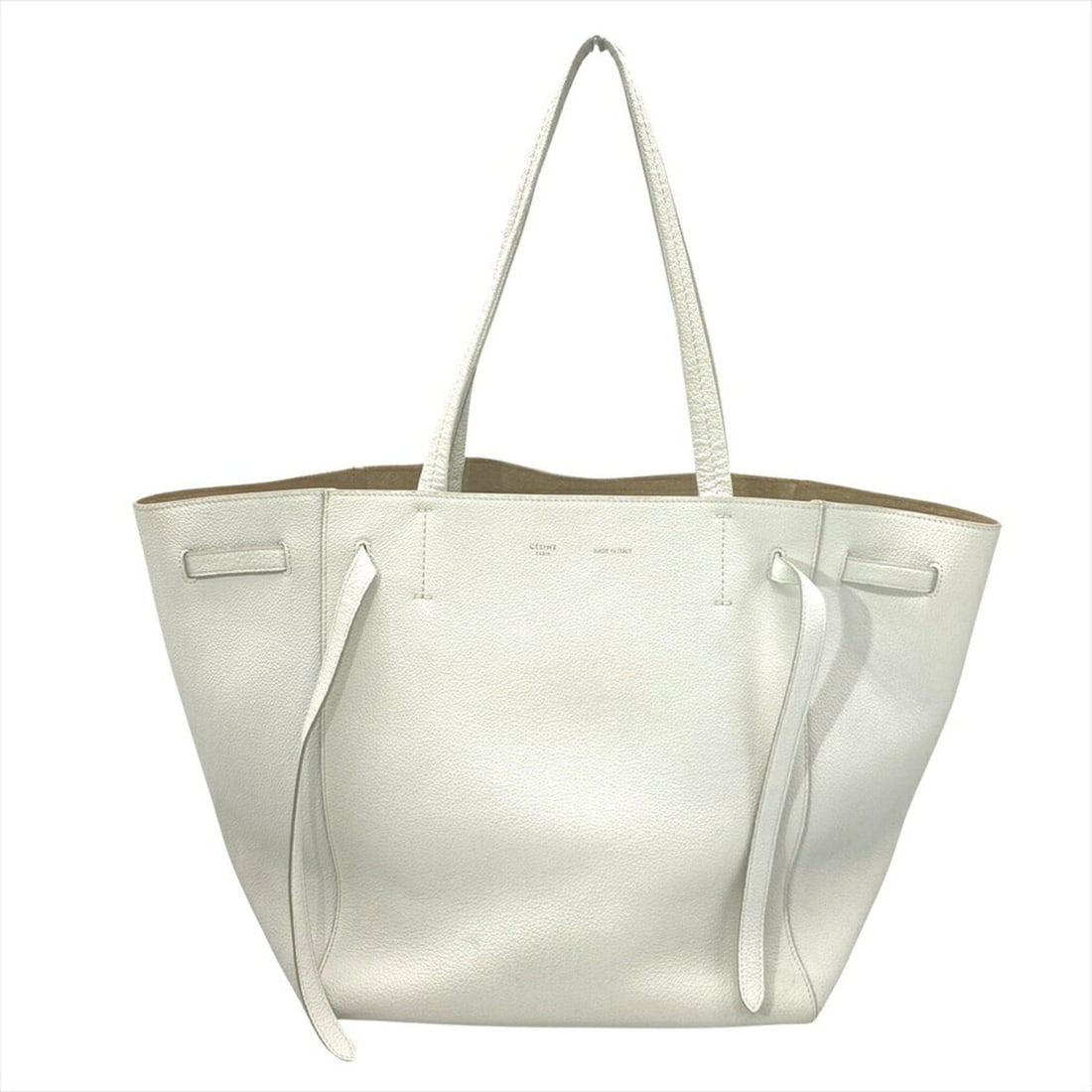 Celine Cabas Phantom Small Tote Bag in White Leather for Women (1 of 12)