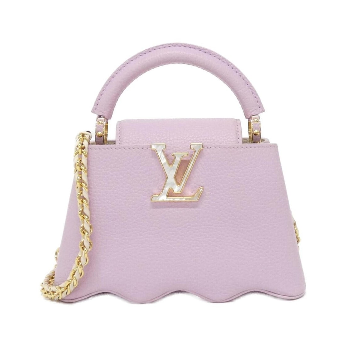 Louis Vuitton Capucines Mini M22122 Handbag: --- Catalog ---Category: SizeWeight: 610g / 1.34lb.Size (HxWxD): 13.5cm x 23cm x 8cm / 5.31'' x 9.05'' x 3.14''Strap Length: 116cm - 126cm / 45.66'' - 49.6''Handle Length: 27cm / 10.62''Category: Desi