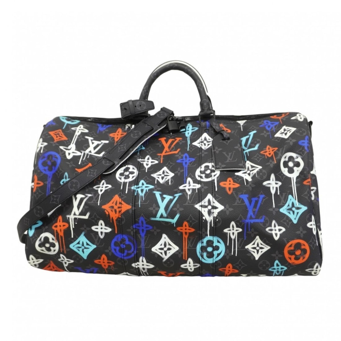 Louis Vuitton Monogram Eclipse Keepall Bandouliere 50 Boston Bag M21384 Black Men's (1 of 12)