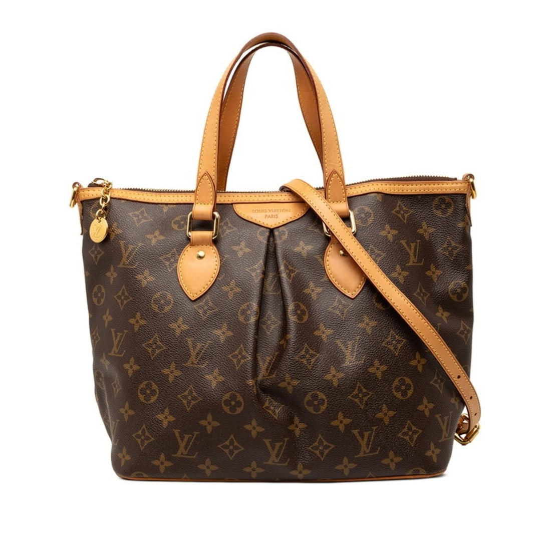 Louis Vuitton Monogram Palermo PM Handbag/Shoulder Bag, 2-Way, M40145, Brown Leather, Women's, LOUIS (1 of 10)