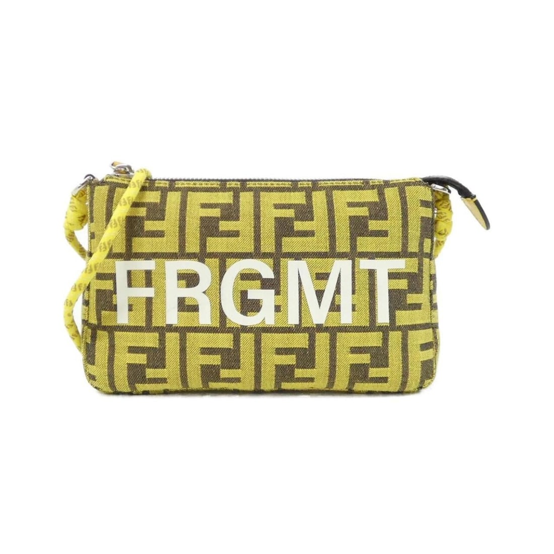 Fendi Baguette Handbag Pouch 8BS073 AR20 Shoulder Bag: --- Catalog ---Category: SizeSize (HxWxD): 12cm x 20cm x 3cm / 4.72'' x 7.87'' x 1.18''Category: DesignType: Handbag, Pouch, Shoulder bagColor: YellowGender: WomenMaterial: Canvas Hardware Color: Silv