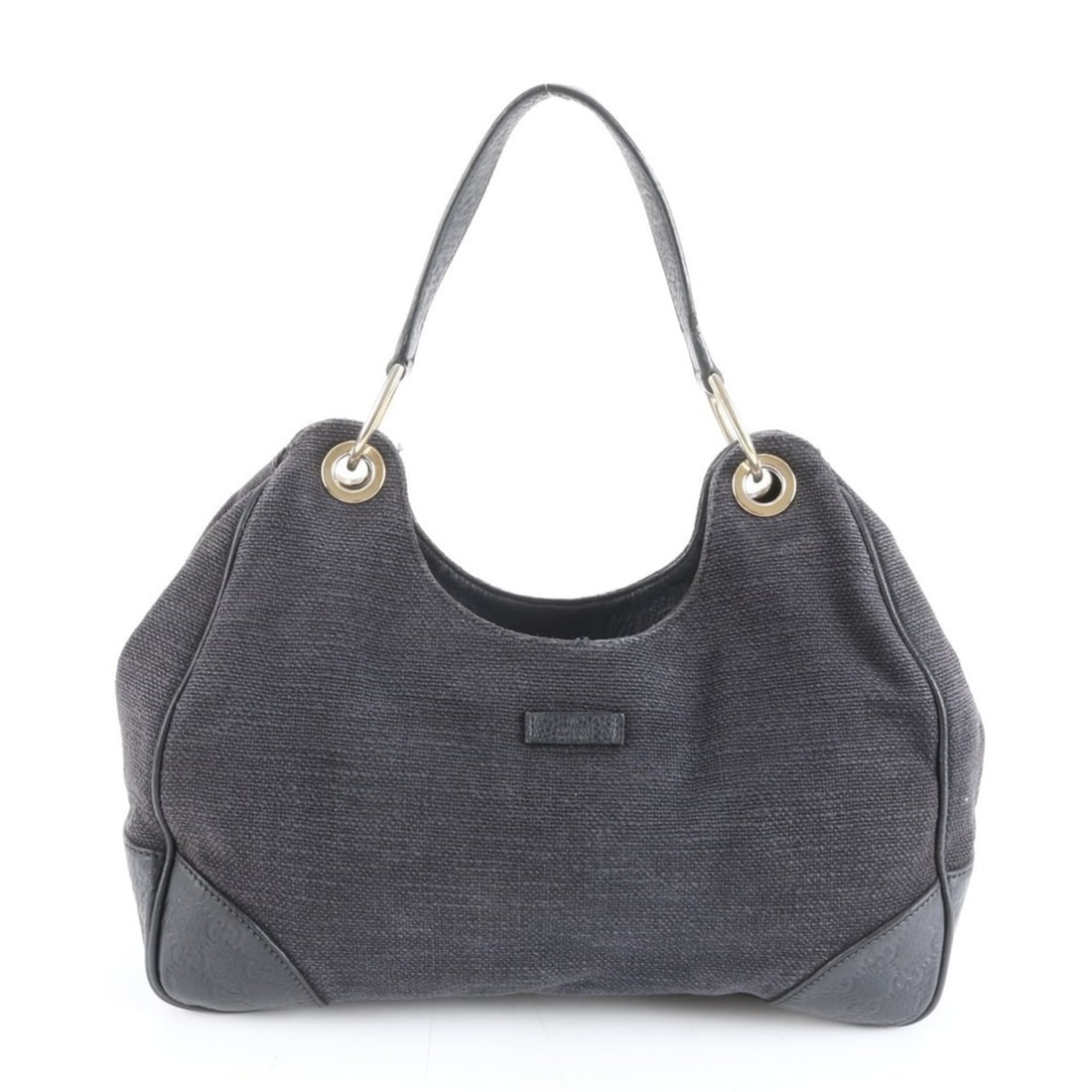 Gucci Guccissima 257268 Leather Canvas One-Shoulder Bag Black Women's (1 of 10)