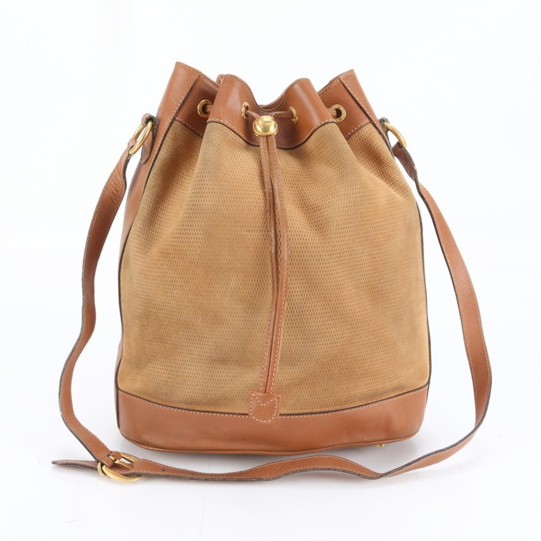 Gucci drawstring leather shoulder bag, brown, for women (1 of 14)