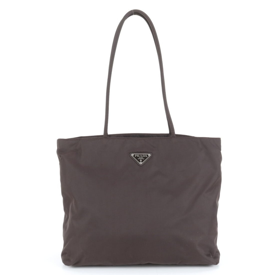 Prada Tessuto Nylon Triangle Logo Tote Bag Shoulder Handbag Brown Women's (1 of 20)