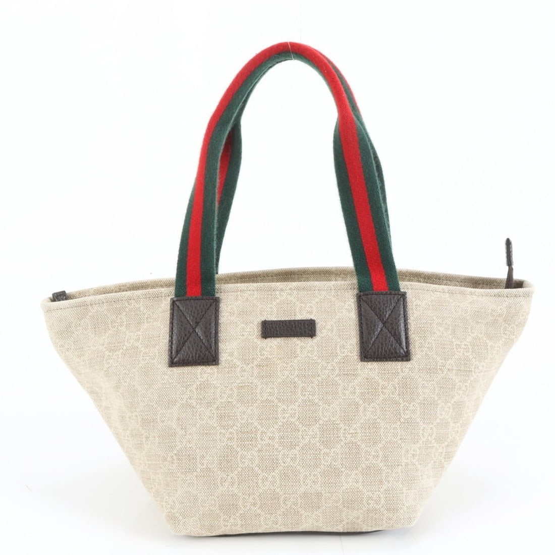 Gucci GG Canvas Sherry Line 374433 Leather Handbag Mini Tote Beige Women's: --- Catalog ---Category: SizeSize (HxWxD): 18cm x 17cm x 20cm / 7.08'' x 6.69'' x 7.87''Category: DesignType: HandbagColor: BrownGender: WomenMaterial: Leather , Canvas Category: GeneralMPN: 374433Bra