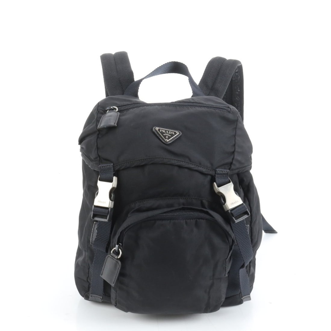 Prada triangle logo Tessuto nylon and leather backpack, shoulder bag for women (1 of 10)