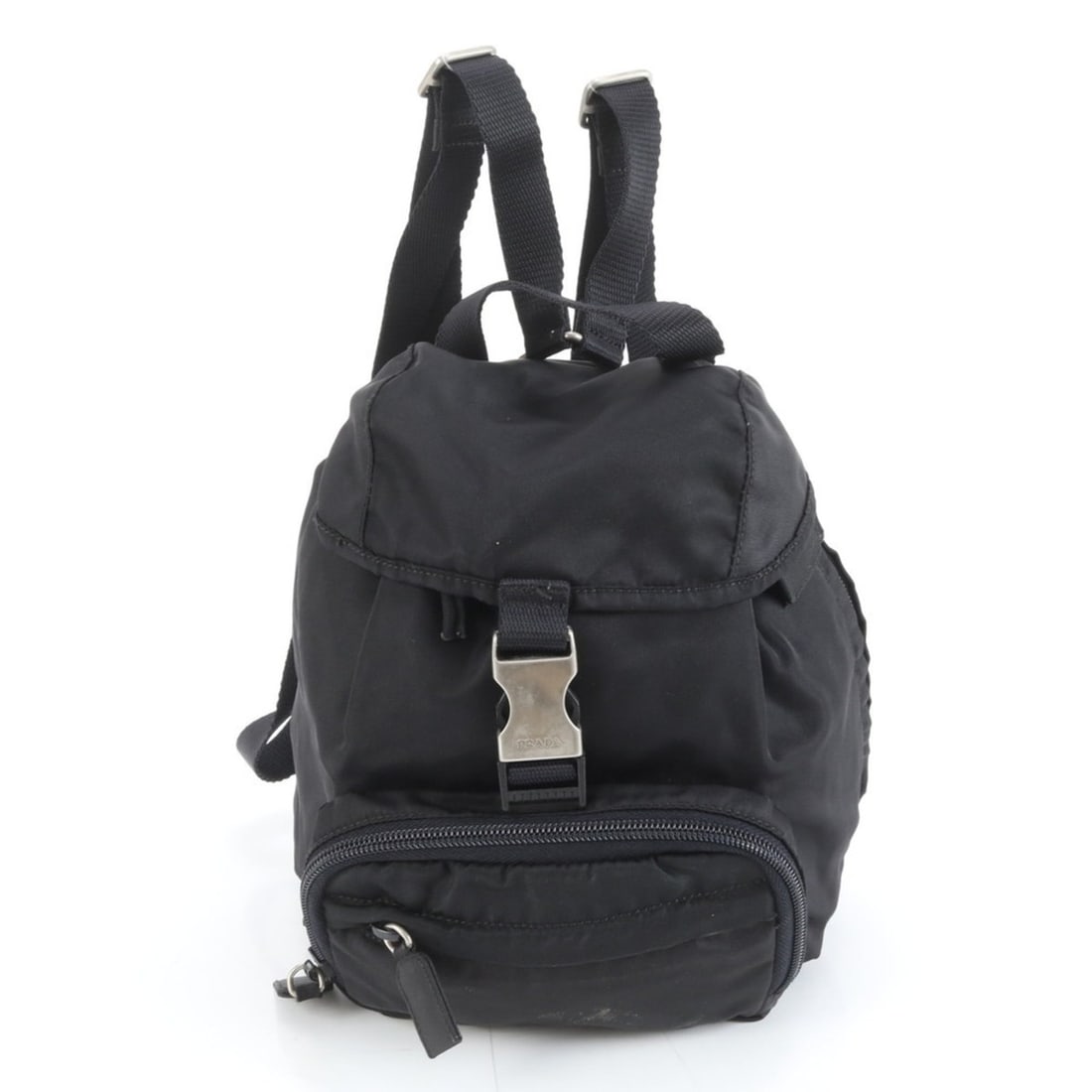 Prada Tessuto Nylon Triangle Logo Backpack Shoulder Bag Black Women's (1 of 10)