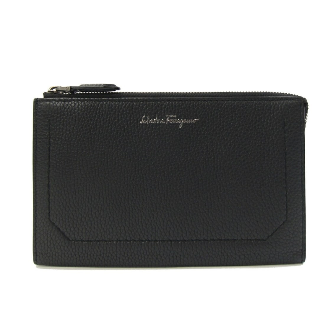 Salvatore Ferragamo Clutch Bag IY-240755 Black Leather Pouch Second for Men and Women: --- Catalog ---Category: SizeSize (HxWxD): 14cm x 23cm / 5.51'' x 9.05''Category: DesignType: Clutch bag, PouchColor: BlackGender: Men,WomenMaterial: Leather Category: GeneralMPN: IY-240755Brand: Salv