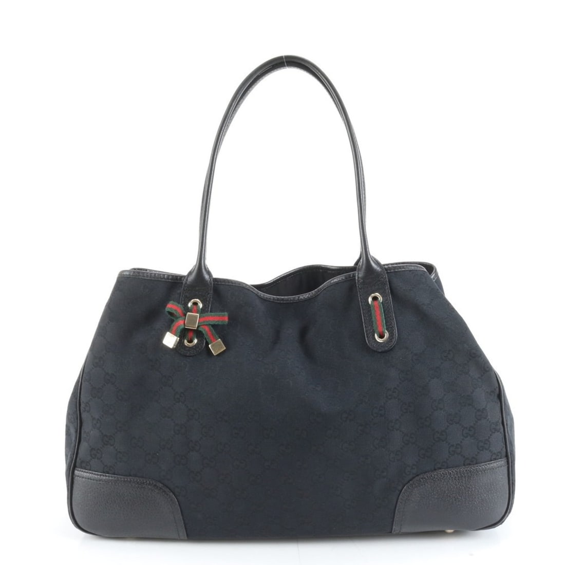 Gucci GG Canvas Sherry Line Princess 161719 Leather Tote Bag Shoulder for Women: --- Catalog ---Category: SizeSize (HxWxD): 26cm x 45cm x 13cm / 10.23'' x 17.71'' x 5.11''Category: DesignType: Tote bagColor: BlackGender: WomenMaterial: Leather , Canvas Category: GeneralMPN: 161719