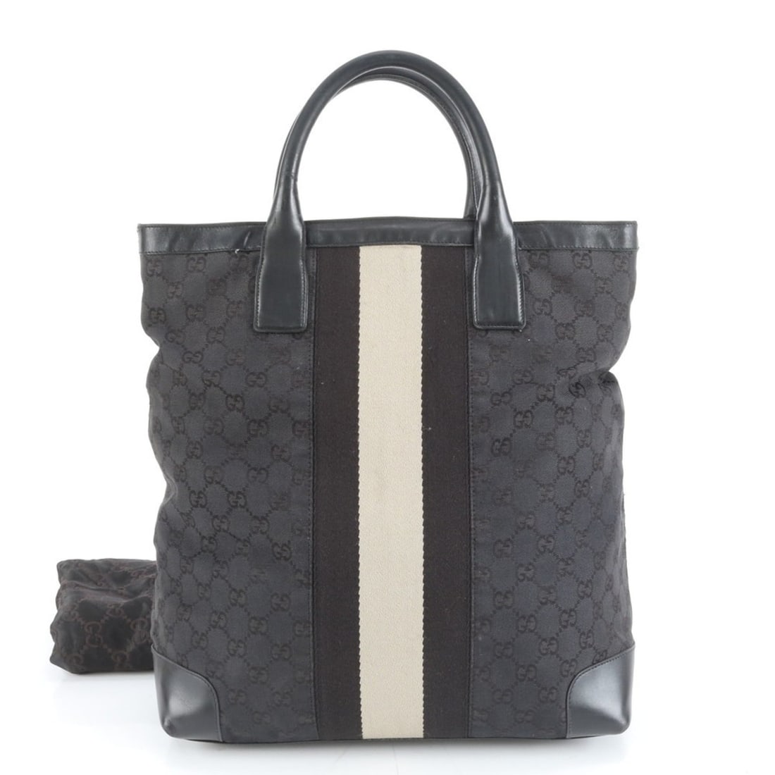 Gucci GG Canvas 002 1098 Leather Tote Bag Shoulder Black Men's (1 of 11)