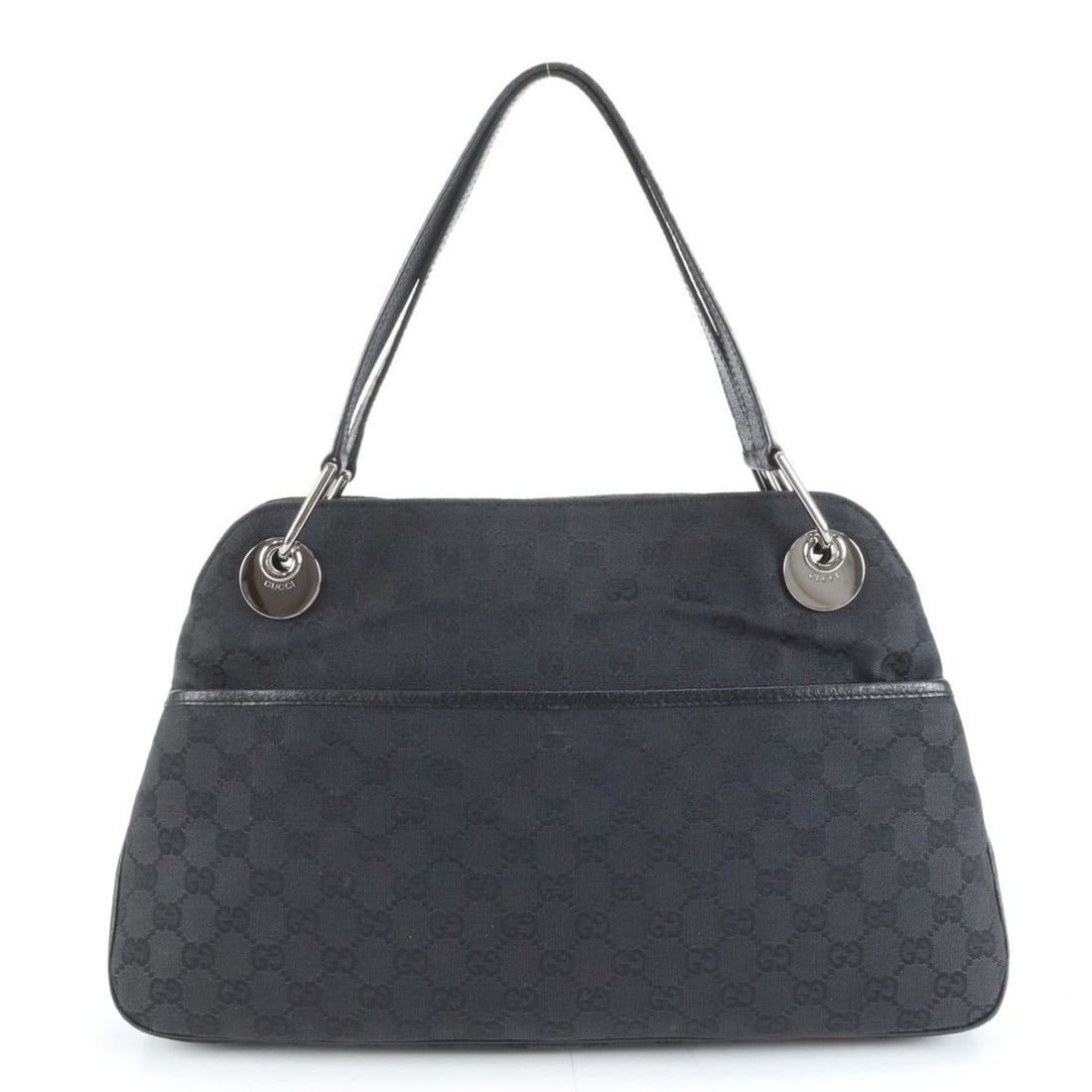 Gucci GG Canvas Eclipse 121023 Leather Tote Bag Shoulder Handbag Black Women's (1 of 17)