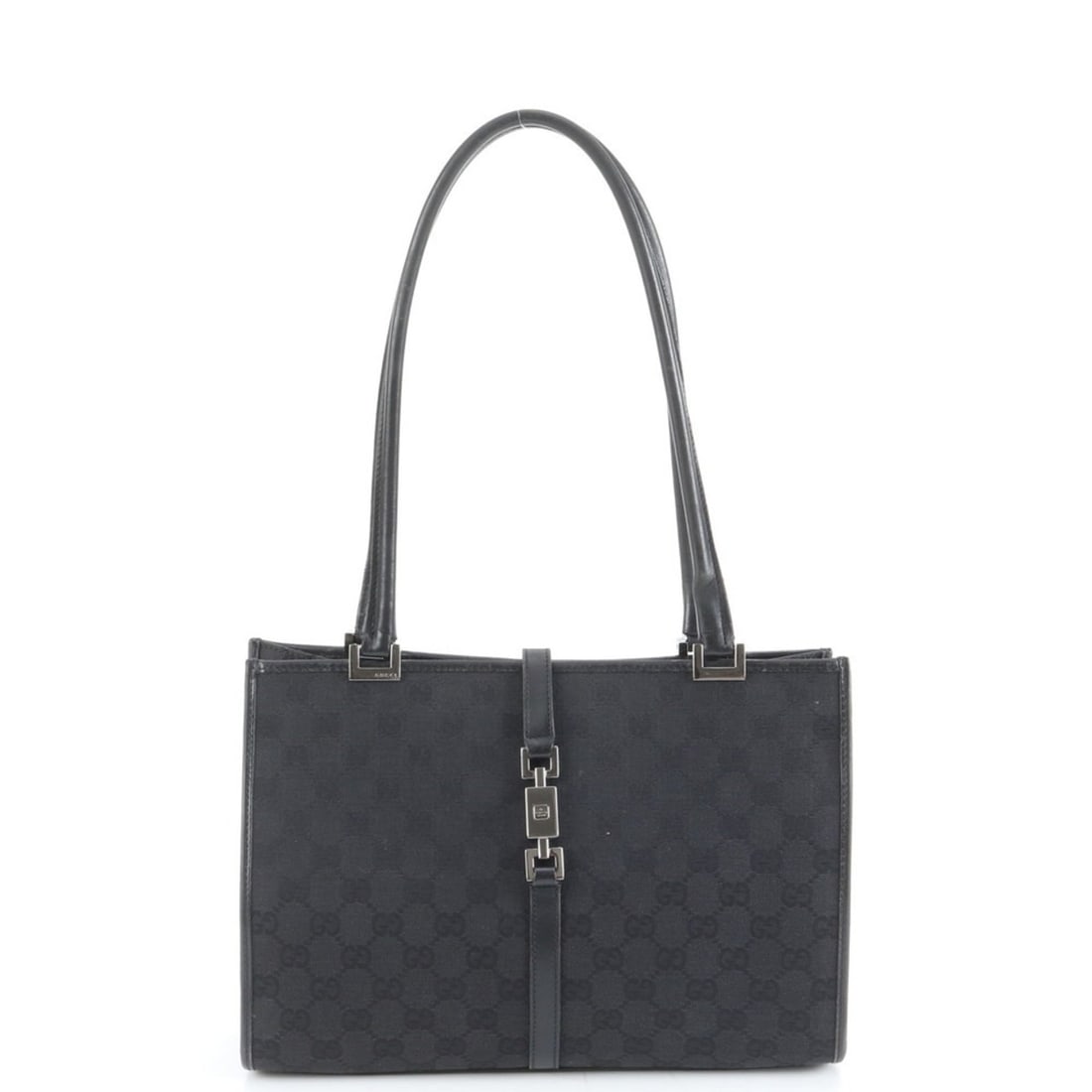 Gucci Jackie GG Canvas 01731 Leather Tote Bag Shoulder for Women: --- Catalog ---Category: SizeSize (HxWxD): 21cm x 30cm x 10cm / 8.26'' x 11.81'' x 3.93''Category: DesignType: Tote bagColor: BlackGender: WomenMaterial: Leather , Canvas Category: GeneralMPN: 01731Br