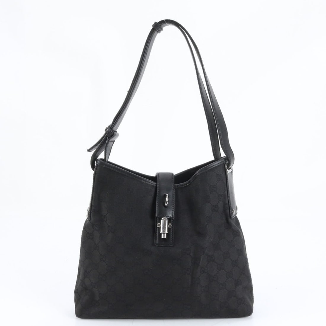 Gucci GG Canvas New Jackie 110291 Leather Shoulder Bag, Handbag, Black, Women's (1 of 13)