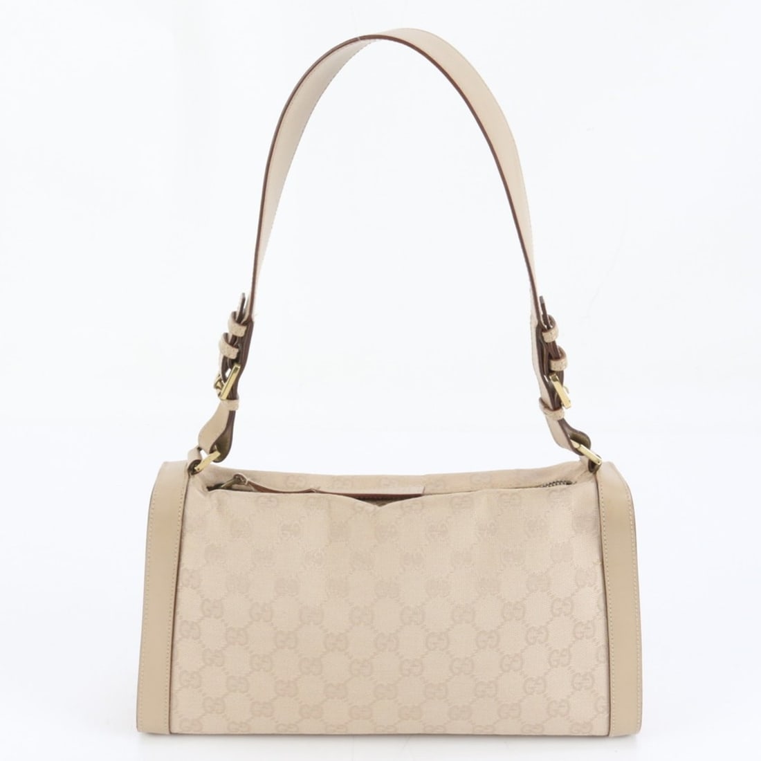 Gucci GG Canvas 92706 Leather One-Shoulder Bag in Beige with Gold Hardware for Women: --- Catalog ---Category: SizeSize (HxWxD): 16cm x 30cm x 9.5cm / 6.29'' x 11.81'' x 3.74''Category: DesignType: Shoulder bagColor: BeigeGender: WomenMaterial: Leather , Canvas Category: GeneralMPN: 92