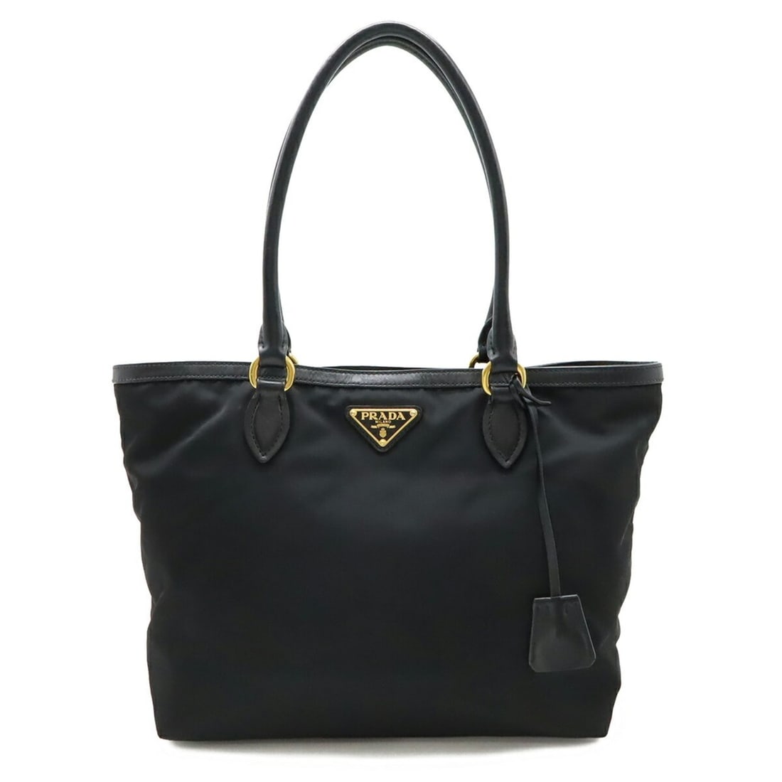 PRADA Triangle Tote Bag Shoulder Nylon Leather NERO Black 1BG159 (1 of 13)