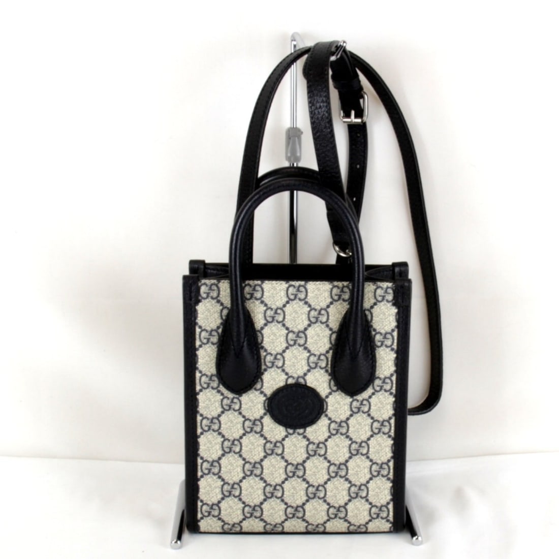 GUCCI Interlocking G 2-way Mini Tote Bag (671623/525040) in Black Leather for Women (1 of 13)